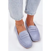 Mokasyny damskie - Zamszowe Mokasyny Damskie Big Star RR274943 Niebieskie - miniaturka - grafika 1