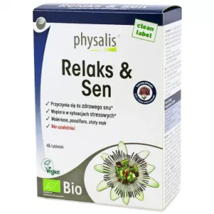 Physalis Tabletki na relaks i sen Suplement diety 45 tab. Bio - Układ nerwowy - miniaturka - grafika 1