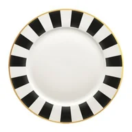 Talerze - Talerz deserowy RIBS 19 cm pasy biało-czarny - miniaturka - grafika 1