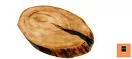 Ławy i stoliki kawowe - Blat Z Plastra Drewna Żywica Epoksydowa 41 Cm X 65 Cm X 5 Cm | Szlifowany, Lakierowany Spód (Matowy), Opalany Pdob_113931_Z00 / Wood & Resin - miniaturka - grafika 1