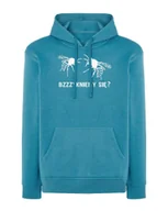 Bluzy męskie - Bluza Bzzzykniemy się? z Nadrukiem Śmiesznym Prezent Niebieska M - miniaturka - grafika 1
