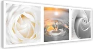 Obrazy i zdjęcia na płótnie - Obraz na płótnie, Róże kwiaty krople wody 120x40 - miniaturka - grafika 1