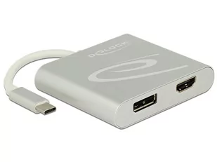 Delock Splitter video USB-C > HDMI + DisplayPort czarny (87716) - Części i akcesoria do laptopów - miniaturka - grafika 1