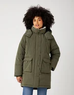 Kurtki damskie - Wrangler Long Parka Damska Kurtka Zimowa Utility Green W4S2X7G21-M - miniaturka - grafika 1