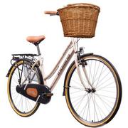Rowery - Rower miejski INDIANA Storica 130 1B 28 cali damski Kremowy + Koszyk wiklinowy na rower VÖGEL VKS-502 Stylowy | Bezpłatny transport - miniaturka - grafika 1