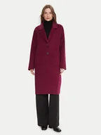Płaszcze damskie - United Colors Of Benetton Płaszcz wełniany 28F7DN082 Fioletowy Regular Fit - miniaturka - grafika 1