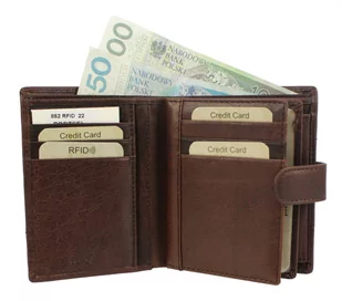 Portfel Męski Skórzany EL FORREST Skóra Bydlęca Duży Pionowy Z Zapięciem Dwa Skrzydełka RFID 852 R 22 12,5 x 10 x 2 [cm] - Portfele - miniaturka - grafika 4
