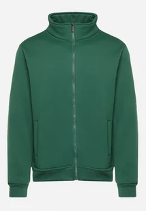 Zielona Bluza z Bawełną Zapinana na Suwak Wykończona Polarem Oadela - Bluzy męskie - miniaturka - grafika 1