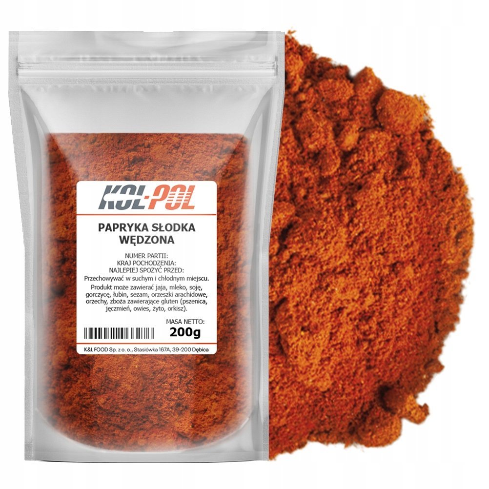 PAPRYKA SŁODKA WĘDZONA 200g Mielona aromatyczna naturalna jakość Kol-Pol
