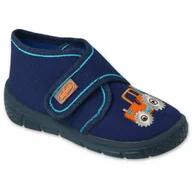 Buty dla chłopców - Kapcie trampki dziecięce chłopięce na rzepy granatowe Befado 538P089-21 - miniaturka - grafika 1