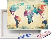 Malowanie po numerach - Malowanie po Numerach Stara Mapa Świata Vintage / beliart - miniaturka - grafika 1