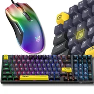 Zestawy myszka + klawiatura - ZESTAW GAMINGOWY Klawiatura mechaniczna + Myszka RGB - Prezent dla GRACZA - miniaturka - grafika 1