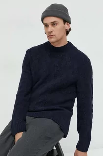 Swetry męskie - Abercrombie & Fitch sweter męski kolor granatowy z półgolfem - grafika 1