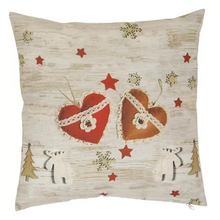Świąteczna poszewka na poduszkę Xmas hearts, 40 x 40 cm - Pozostałe akcesoria świąteczne - miniaturka - grafika 1