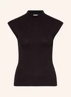 Koszulki i topy damskie - Ichi Dzianinowy Top Ihcody Z Błyszczącą Przędzą schwarz - miniaturka - grafika 1