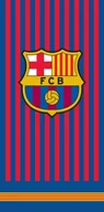 Ręczniki - Ręcznik plażowy czerwono niebieski 70x140 welurowy - 100% bawełna FC Barcelona piłkarski - miniaturka - grafika 1