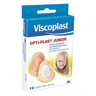 3M VISCOPLAST Plastry okulistyczne optiplast junior 62 x 50 mm x 10 szt - Apteczki i materiały opatrunkowe - miniaturka - grafika 2