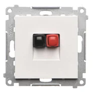 Gniazdka elektryczne - Kontakt Simon Gniazdo głośnikowe 1-krotne 25 mm2 Simon 55 - biały mat - miniaturka - grafika 1