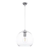 Lampy sufitowe - Keter Lighting Noe lampa wisząca 1x60W srebrny/szkło przezroczyste 898 - miniaturka - grafika 1