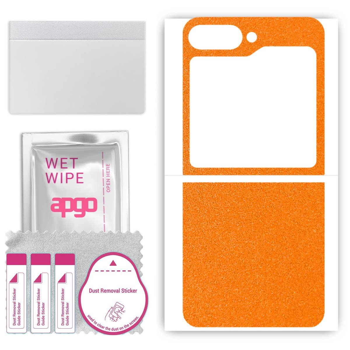 Folia naklejka skórka strukturalna na TYŁ do Samsung Galaxy Z Flip 6 - Pomarańczowy Pastel Matowy - apgo SKINS