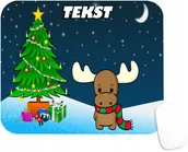 Podkładki pod mysz - PODKŁADKA POD MYSZKĘ Z RENIFEREK ŚWIĘTA MIKOŁAJ PREZENT -TEKST -20X24 - miniaturka - grafika 1