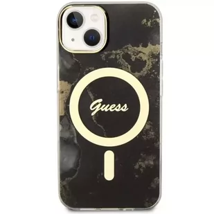 Guess GUHMP14MHTMRSK do Apple iPhone 14 Plus 6.7" czarny/black hardcase Golden Marble MagSafe - Etui i futerały do telefonów - miniaturka - grafika 3