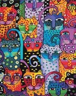 Malowanie po numerach - Artnapi 40x50cm Zestaw Do Malowania Po Numerach - Kolorowe Koty Malowanie Po Numerach - Na Drewnianej Ramie - miniaturka - grafika 1