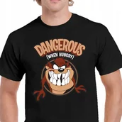 Koszulki męskie - P297 KOSZULKA MĘSKA CZARNA LOONEY TUNES ZWARIOWANE DIABEŁ TASMAŃSKI M - miniaturka - grafika 1