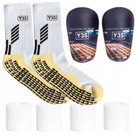 Piłka nożna - MAŁE OCHRANIACZE PIŁKARSKIE + SKARPETKI ANTYPOŚLIZGOWE 36-41 TAŚMY 18m - miniaturka - grafika 1