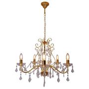 Lampy sufitowe - Pałacowy żyrandol glamour Lucia świecznikowy złoty crystal - miniaturka - grafika 1