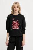 Bluzy damskie - Karl Lagerfeld bluza bawełniana damska kolor czarny z nadrukiem A3W20006 - miniaturka - grafika 1