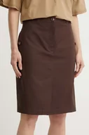 Spódnice - Weekend Max Mara spódnica z domieszką lnu kolor brązowy mini ołówkowa 2415101013600 - miniaturka - grafika 1
