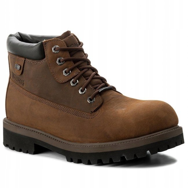 SKECHERS VERDICT MĘSKIE TRZEWIKI SKÓRZANE BRĄZOWE SZNUROWANE 44 16DA