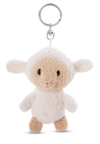 NICI 62247 Brelok do kluczy, owca Sheepmila, wierny towarzysz przy plecaku lub torbie, zawieszka, wisiorek dla małych i dużych, 10 cm, biały