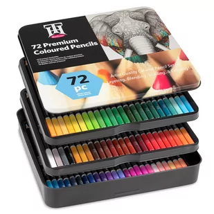 Kredki Ołówkowe Do Rysowania, Zestaw 72 Kolory W Metalowym Etui - Kredki, ołówki, pastele i pisaki - miniaturka - grafika 1
