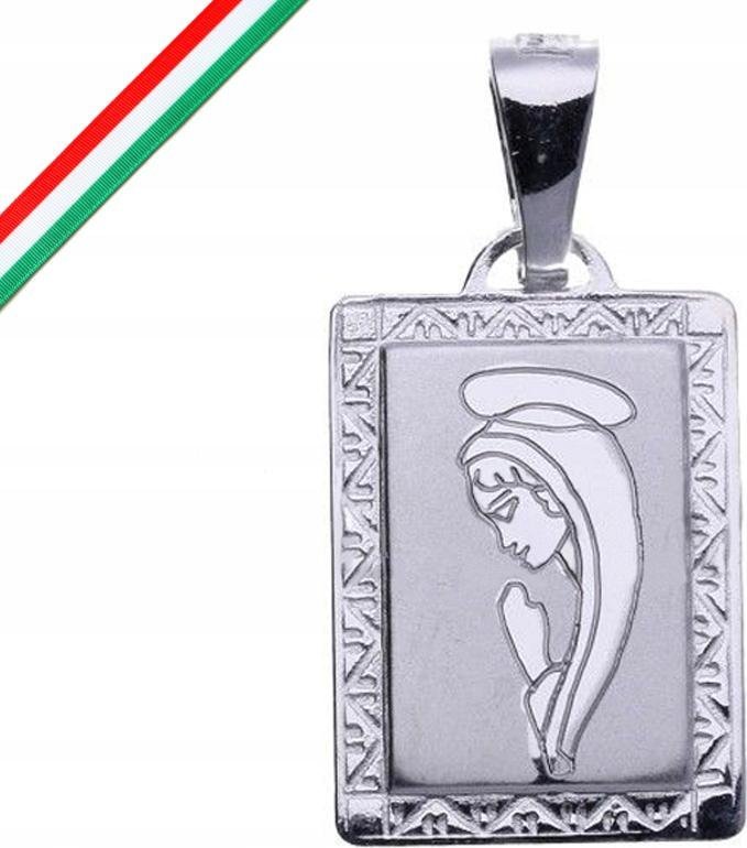 Srebrny medalik 925 blaszka Matka Boska chrzest Św na pamiątkę prezent