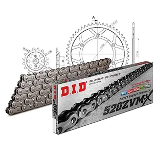 Zestaw łańcuchów DID stal 520ZVM-X / 116 nitowy zamek do Husqvarna WRE 125 ccm rok prod. 1999-2003 - Części motocyklowe - miniaturka - grafika 1