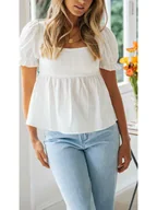 Bluzki damskie - LA Angels Bluzka w kolorze białym - miniaturka - grafika 1