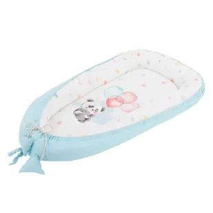 Dwustronny pokrowiec Babynest 90x50 cm w kolorze jasnoniebieskim wykonany z bawełny Joyz - Koce i narzuty dla dzieci - miniaturka - grafika 1