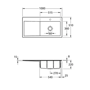 Villeroy & Boch  Subway Style 60 336102SM SM Steam - Zlewozmywaki - miniaturka - grafika 3