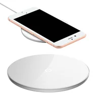 Ładowarki do telefonów - Baseus Simple stylowa bezprzewodowa ładowarka Qi 2A 1.67A 10W z kablem USB / Lightning 1,2M biały (CCALL-JK02) - miniaturka - grafika 1