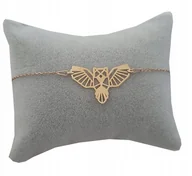 Bransoletki - Bransoletka złota SOWA origami srebro 925 - miniaturka - grafika 1