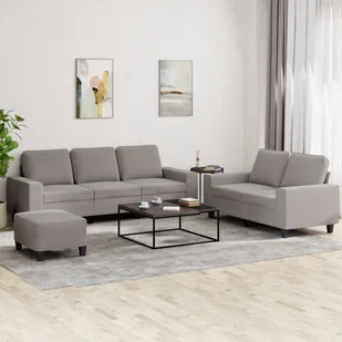 3-częściowy komplet wypoczynkowy, taupe, obity tkaniną - Sofy i kanapy - miniaturka - grafika 1