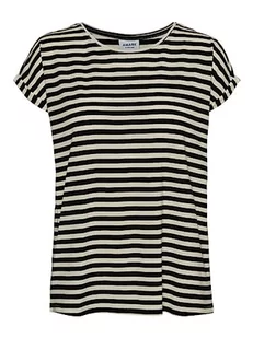 VERO MODA Damski szal kominowy VMAYA Plain SS Top Stripe GA NOOS Curve, Czarne/paski: prystine, L - Apaszki i szaliki damskie - miniaturka - grafika 1