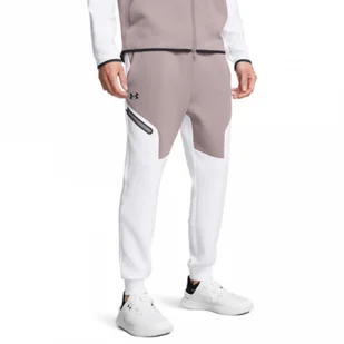 Męskie spodnie treningowe Under Armour UA Unstoppable Flc Jgr Eu - białe - UNDER ARMOUR - Spodnie sportowe męskie - miniaturka - grafika 1
