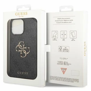 Guess GUHCP15X4GMGGR iPhone 15 Pro Max 6.7" szary/grey hardcase 4G Big Metal Logo - Etui i futerały do telefonów - miniaturka - grafika 8