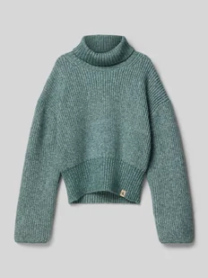 Sweter z dzianiny z golfem - Swetry dla dziewczynek - miniaturka - grafika 1