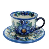 Filiżanki - Ceramiczna filiżanka ze spodkiem Ceramika Bolesławiec - miniaturka - grafika 1