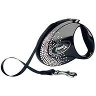 Smycze dla psów - Smycz FLEXI Splash Crystal M (5 m - 25 kg) Czarny - miniaturka - grafika 1