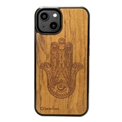 Etui i futerały do telefonów - Drewniane Etui Bewood iPhone 14 HAMSA IMBUIA - miniaturka - grafika 1